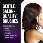ERGO Super Gentle Large Paddle Brush for Blow Drying - Hair Brushes for Women with Thick or Thin Hair - Dual Hairbrush for Women - Detangler Hair Brush - Gently Detangles Curly or Wet Hair - ERG1000
