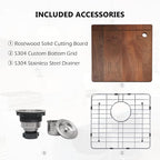COMLLEN 17x19 Inch Drop in Bar Sink, Outdoor Sink 304 Stainless Steel Kitchen - Image 7