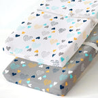 BROLEX Changing Pad Covers for Baby: Boy Girls Ultra Stretchy Soft 2 Pack Heart by BROLEX