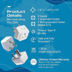 Ceptics US to India Plug Adapter works in Nepal, India Power Adapter, Dual USA - Image 6