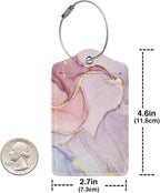 2 Pack Pink Gold Marble Luggage Tags - Image 2