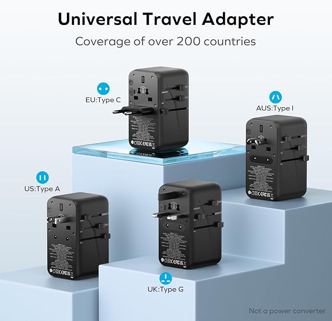 MOMAX Universal Travel Adapter, 120W GaN Fast International Power Adapter - Image 5