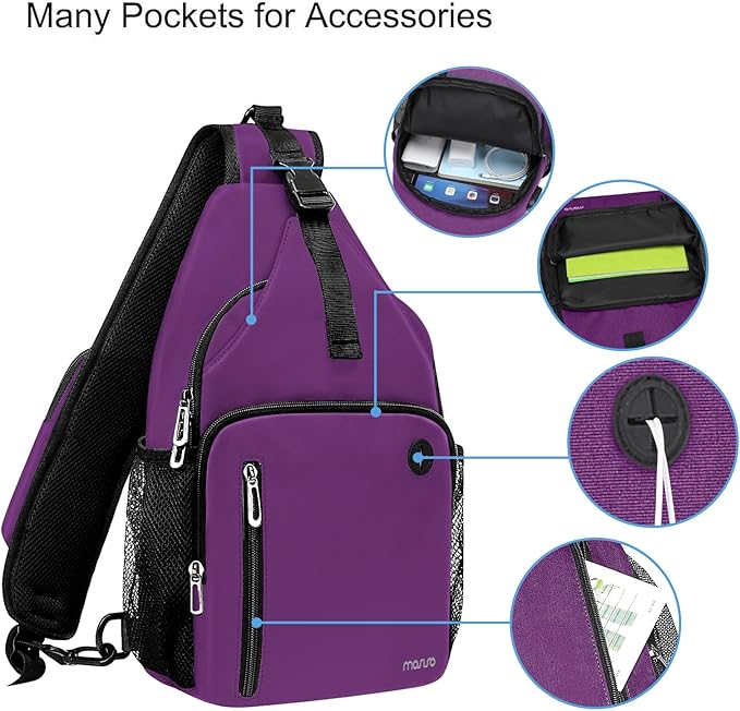 MOSISO Sling Backpack Bag, Crossbody Shoulder Bag Travel Hiking Daypack Chest - Image 3