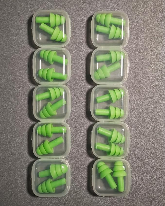 10 Pairs Noise Cancelling Ear Plugs, Premium Soft Silicone, Waterproof - Image 2