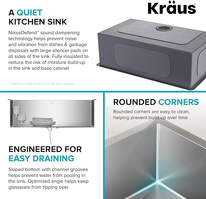 Kraus KHU100-32 Standart PRO 16 Gauge Undermount Single Bowl Stainless Steel - Image 10