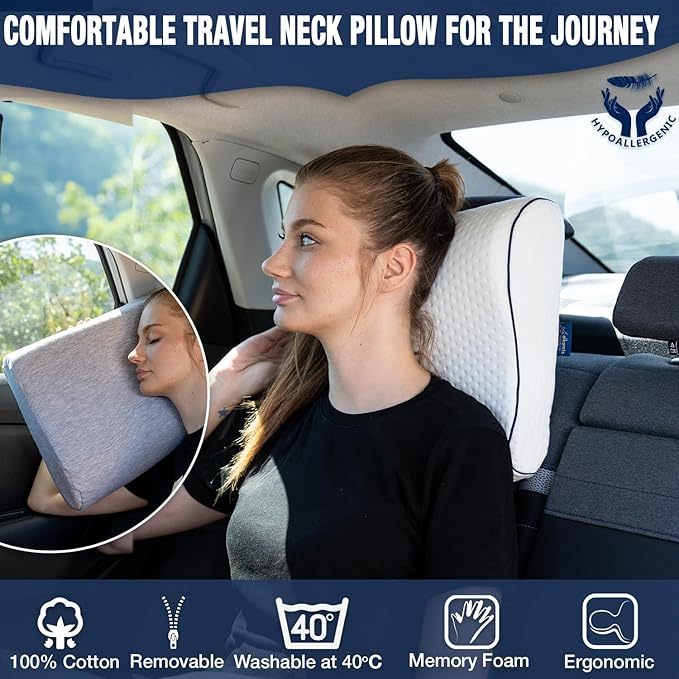 Travel & Camping Comfortable Memory Foam Pillow – Easy to Carry Portable Bag – - Image 4