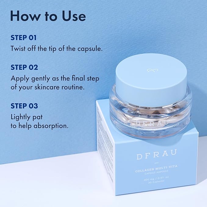 Collagen Multi-Vita Capsule Ampoule - Ultra Hydrating Serum, Instant Face Lift, Skin Tightening, Brightening, Moisturizing, Skin Barrier Protection, Reduce Wrinkle Skincare,30 Capsules
