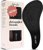 Kitsch Detangler Brush – Gentle Curly Hair Brush with Flexible Bristles for All Hair Types - Wet or Dry | Detangling Hair Brushes for Women & Men, Hairbrush for Adults & Kids - Black