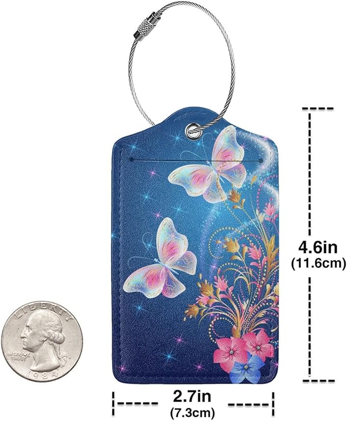 2 Pcs Beautiful Blue Luggage Tags - Image 5
