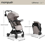 Mompush Lithe V2 Lightweight Travel Stroller, Compact Foldable Baby Stroller - Image 3