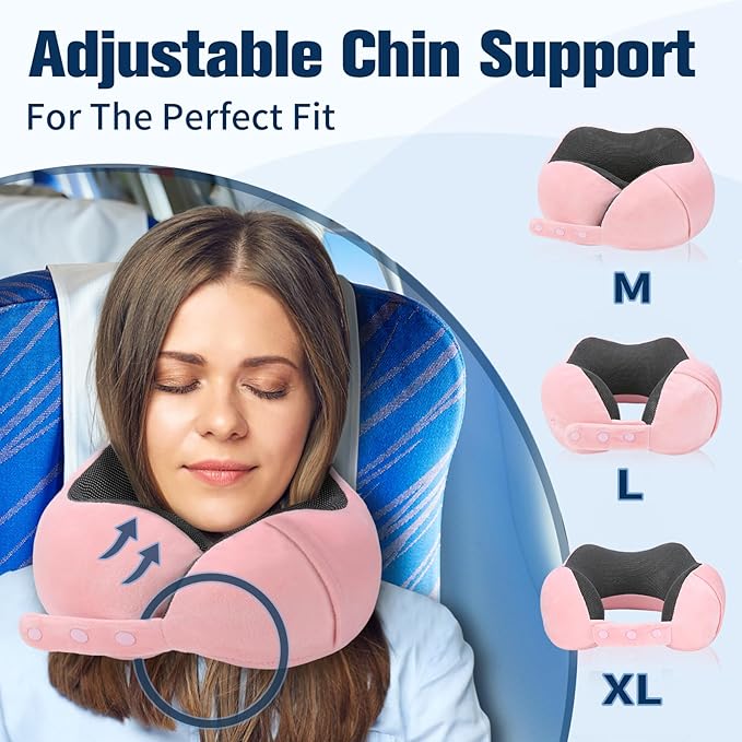 Neck Pillow for Traveling, Travel Pillows for Airplanes, 100% Pure Memory Foam - Image 2
