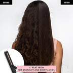 FoxyBae 3-in-1 Interchangeable Hair Tools - Curling Wand w/ 3 Attachments - Hot Round Brush, Straightening Iron & Hair Curler for Shiny Curls - Hair Dryer Brush & Hair Styling Set [Black-Rose Gold]