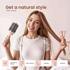 AIMIKE Round Brush for Blow out, Rose Luxe Round Hair Brush Ionic & Nano Thermal Ceramic Tech, for Blow Drying & Styling Volumizing Long Hair, with 4 Clips (Barrel 2.1", Bristle 3")