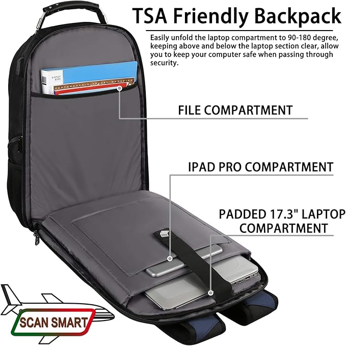 17.3 Laptop Backpack for Men Women, Extra Large Travel laptop Backpack - Image 3