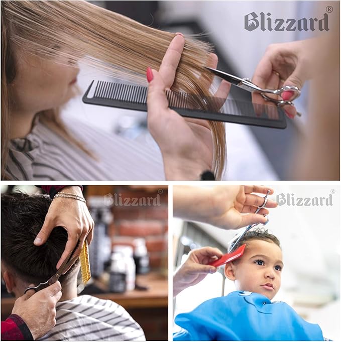 Blizzard Professional Hair Cutting Scissors – 6 inch VG10 Cobalt Haircut Shears with Razor Sharp Blades - Matt Finish Barber Hairdressing Travel Case for Salons & Home Use