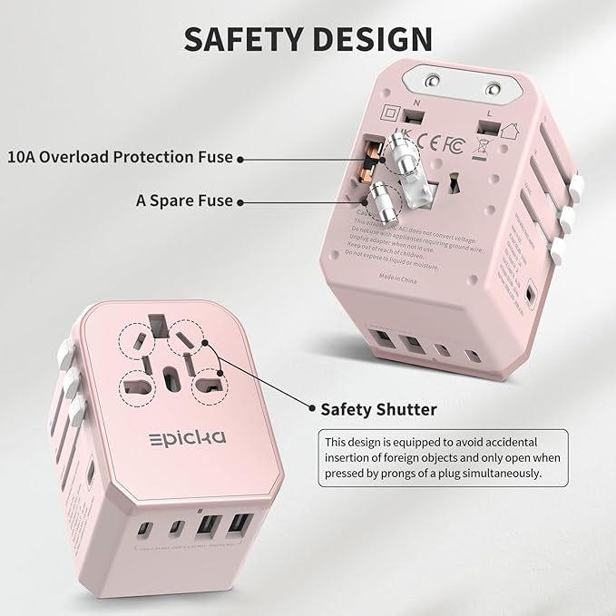 EPICKA Universal Travel Adapter, International Power Plug Adapter - Image 5