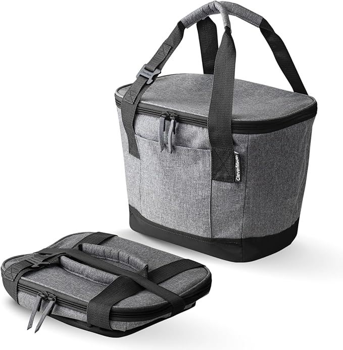 CleverMade Collapsible Insulated Cooler Bag – Leakproof Soft Folding Cooler by CleverMade