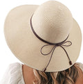 DRESHOW Beach Hats for Women Big Straw Wide Brim Summer Hat Floppy Foldable by DRESHOW