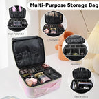 Travel Makeup Bag Makeup Cosmetic Train Case Organizer Portable Storage Bag - Image 5