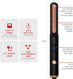 Red by Kiss Heat Real Brush, Auto Shut Off Straightener for All Hair Types, Portable & Easy to Carry, Protective Bristles for Silky Smooth Hair