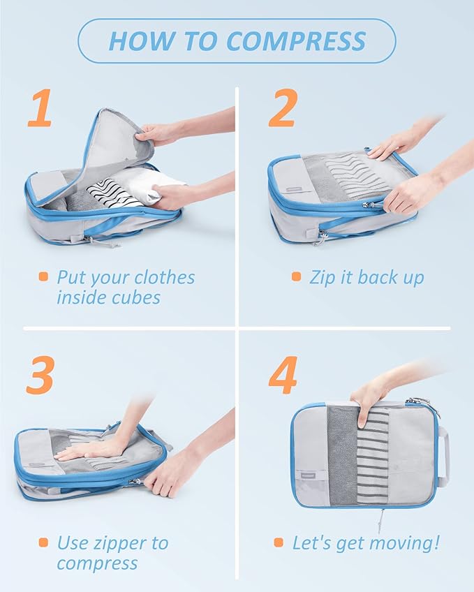 BAGSMART 6 Set Compression Packing Cubes - Image 6