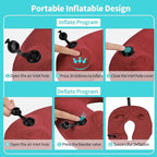 Inflatable Travel Neck Pillow for Airplane, Head Support Velvet Adult Neck - Image 4