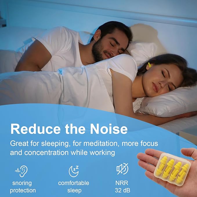 Ear Plugs for Sleeping, 12 Pair Earplugs Noise Canceling Soft Silicone Ear Plug - Image 3