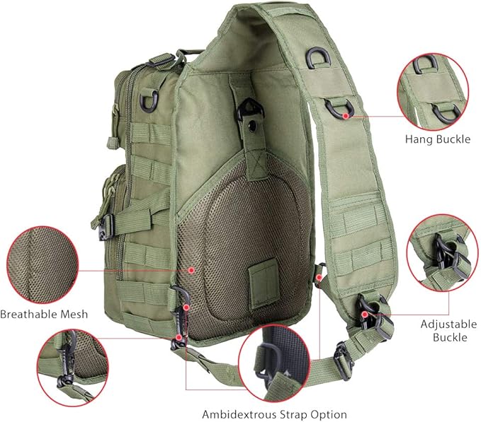 hopopower Tactical Sling Bag Pack Military Rover Shoulder Backpack EDC Assault - Image 7