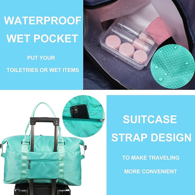 Travel Duffle Bag, Waterproof Sport Tote Gym Bag - Image 4