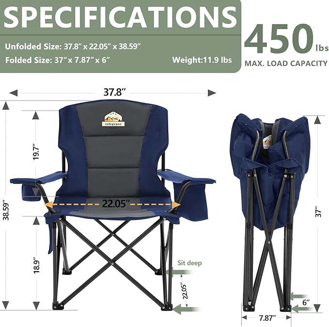 Oversized Camping Chairs 2 Pack - Image 3