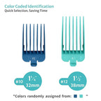 Clipper Guards Set 10 12 Compatible with Most Wahl Clippers, Extra Long Color Coded Clipper Combs Replacement - 1.25", 1.5"