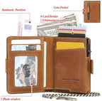 Mens Wallet Card Holder: Pop Up Aluminum Case, Genuine Leather, RFID Blocking - Image 5