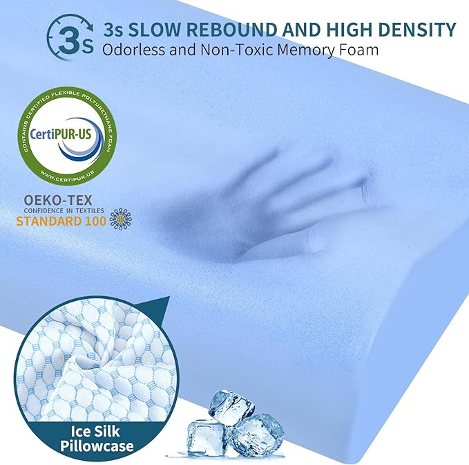 Cervical Pillow for Neck Pain Relief, Contour Memory Foam Pillows for Sleeping - Image 5