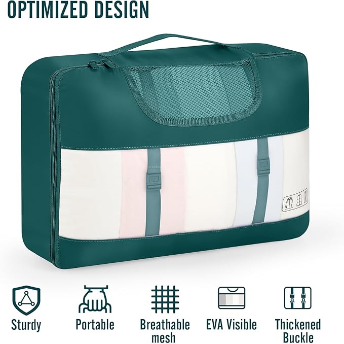 Veken 10 Set Packing Cubes for Travel Essential, Suitcase Organizer Bags in 4 - Image 4