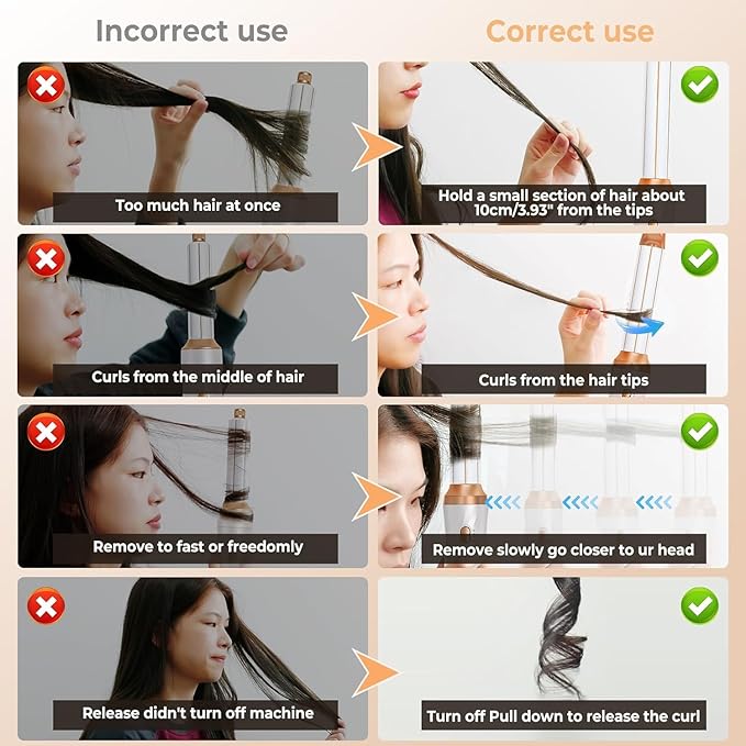 6 in 1 Hair Dryer Brush, Upgrade Detachable Blow Dryer Brush Air Styler Wrap Air Curler, Curly Twist Hot Curling Iron, Negative Ion Blow Dryer Hot Styler, Travel Hair Styling Tool