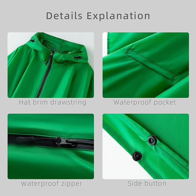 Cloak raincoat Unisex poncho Adult hooded men and women - Image 4
