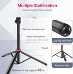VIJIM MT-79 Extendable Photography Light Stand, 360° Ball Head Camera Phone - Image 5