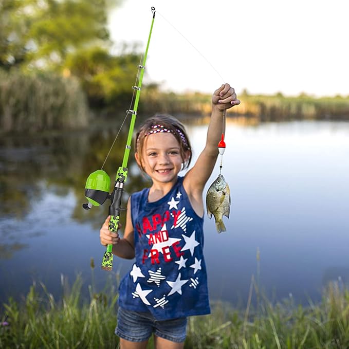 ODDSPRO Kids Fishing Pole Pink, Portable Telescopic Fishing Rod and Reel Combo - Image 7