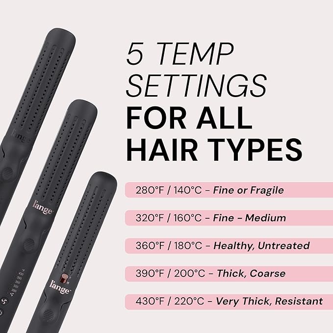 L'ANGE HAIR Le Duo Grande 360° Airflow 2 in 1 Straightener and Curler | 1 Inch Curling Wand & Titanium Flat Iron with 5.3" Plates | Hair Straightener & Curler for Long Hair (Black)