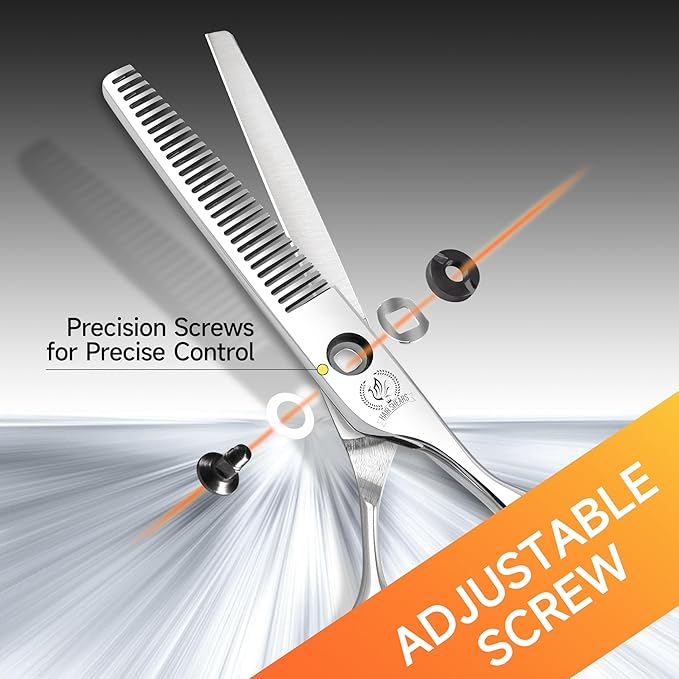 Fenice Peak Professional Hair Thinning Scissors 6'' Barber Texturizing Shears with Sharp Razor Edge 440C Thinner Hair Scissors with Ergonomic Design for Salon and Home User.