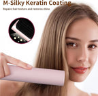 Cordless Hair Straightener Brush, Mini Brush Straightener for Travel,Portable Straightening Brush for Women,Hot Comb Styling Tools & Appliances, Pink
