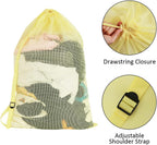 Mesh Laundry Bags with Adjustable Shoulder Strap, Drawstring Closure, Mixed - Image 3