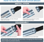 Hair Dryer Brush,Blow Dryer Brush with Attachments,110000 RPM Curly Twist 6 in 1 Air Style, Professional Ionic Hair Styling Tool, Left & Right Air Curler, Volumizer
