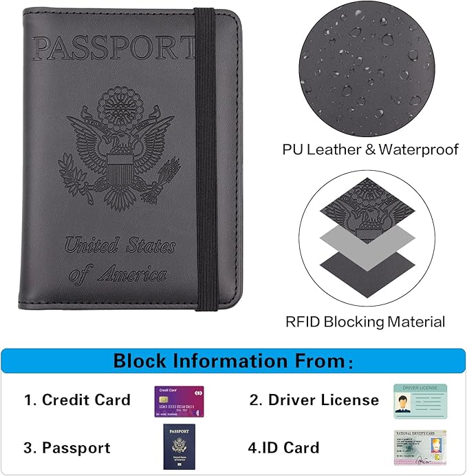 Melsbrinna Premium Leather Passport Holder Covers Case, Waterproof Rfid - Image 5