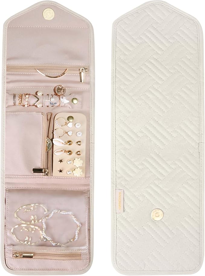 BAGSMART Travel Jewelry Organizer Case Foldable Jewelry Roll - Image 9