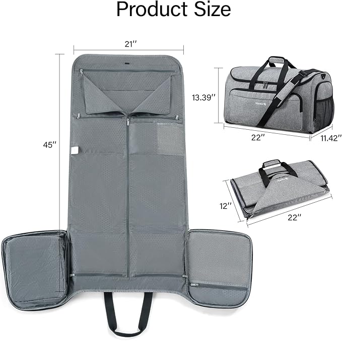 Hanke Carry on Garment Bags for Travel, Convertible Duffle Bag Luggage Bag - Image 4