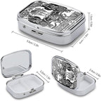 Metal 2 Compartment Pill Organizer Travel Friendly Portable Compact Pill Box - Image 2