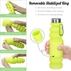Nefeeko Collapsible Water Bottle, Reuseable BPA Free Silicone Foldable Water - Image 5
