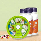 INVODA Weekly Pill Organizer 7 Compartment Rotating Pill Box - Image 8