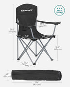 SONGMICS 2 Pack Folding Camping Chairs, Load 330 lb, Cup Holder and High - Image 3